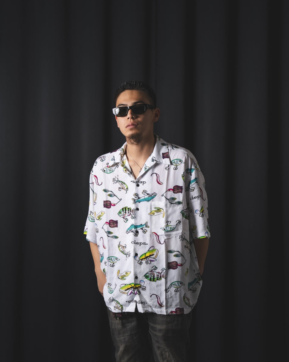 Deps Aloha Rug ルアー柄シャツ aloha_white_bf5e676e-5c5e-4933