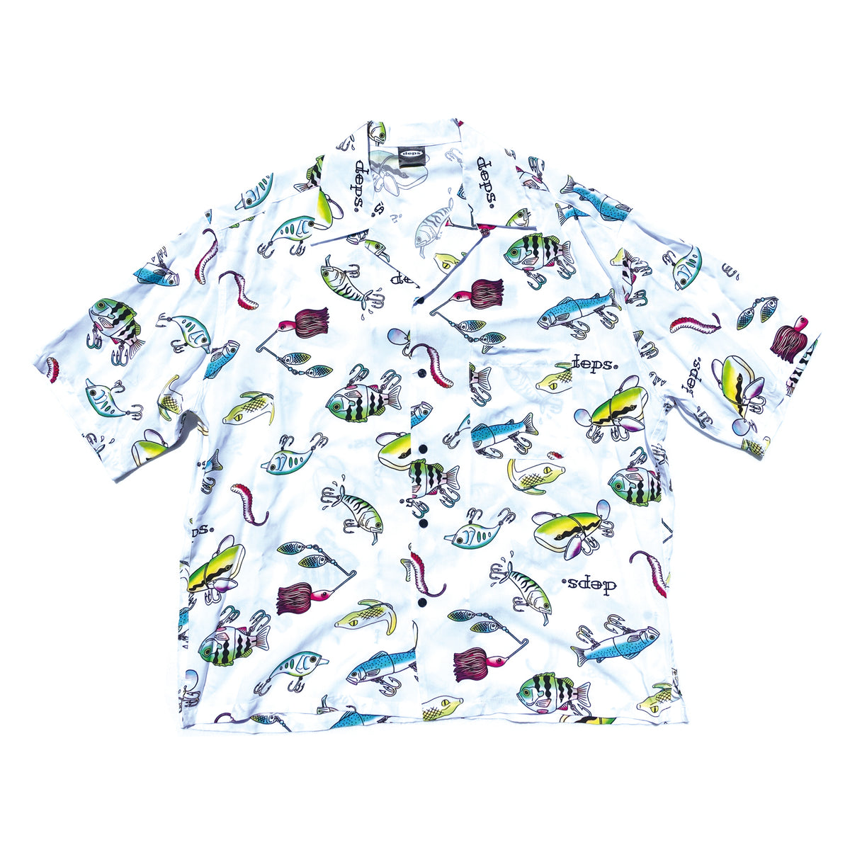 Deps Aloha Rug ルアー柄シャツ aloha_white_bf5e676e-5c5e-4933