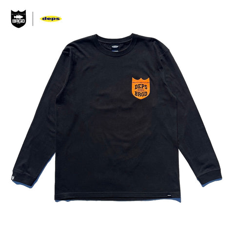 DEPS BRGD RFEO L/S TEE【BLACK/ORANGE】