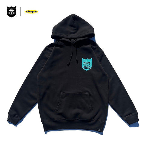 DEPS BRGD RFEO HOODY【BLACK/T.BLUE】