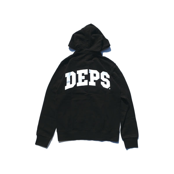 ウェア deps ARCH LOGO S/S SWEAT deps ARCH LOGO ZIP UP HOODIE【BLACK】 – DEPS online